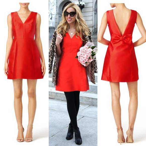 Kate Spade Bow Back Red Dress EUC - Picture 6 of 12